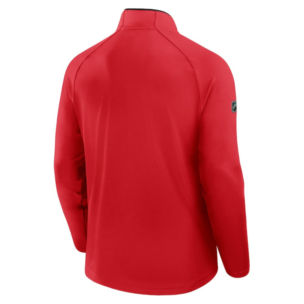 NHL Red Chicago Blackhawks Fanatics Authentic Pro Rink Training Quarter-Zip Pullover