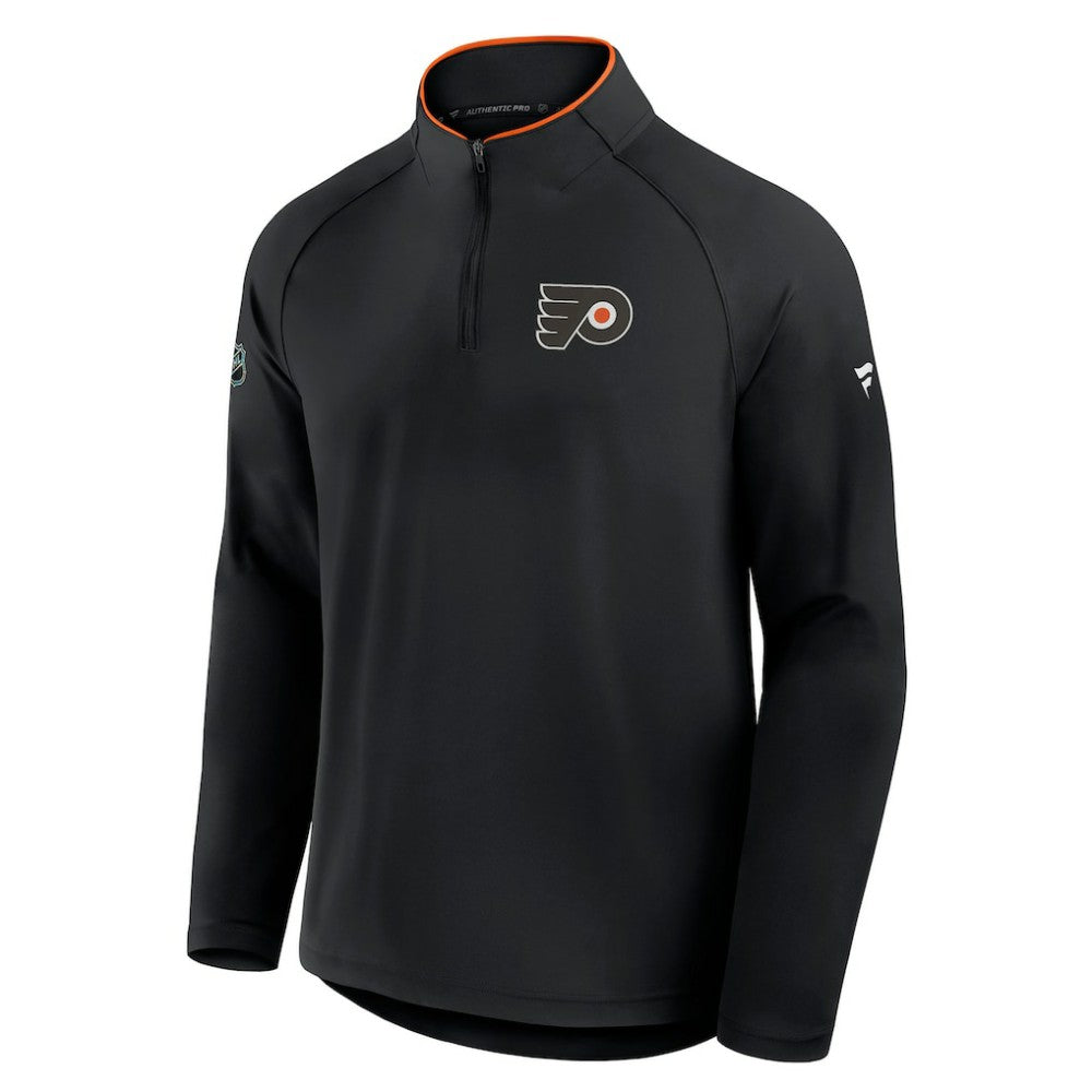 NHL Black Philadelphia Flyers Fanatics Authentic Pro Rink Training Quarter-Zip Pullover