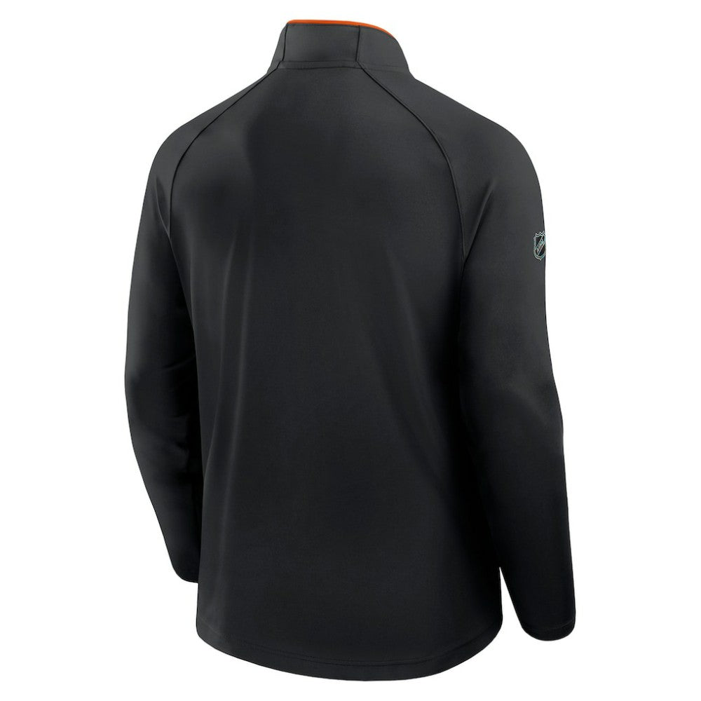 NHL Black Philadelphia Flyers Fanatics Authentic Pro Rink Training Quarter-Zip Pullover