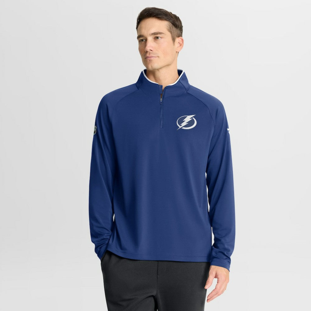 NHL Blue Tampa Bay Lightning Fanatics Authentic Pro Rink Training Quarter-Zip Pullover