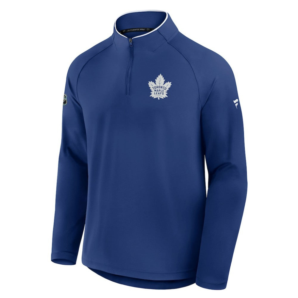 NHL Blue Toronto Maple Leafs Fanatics Authentic Pro Rink Training Quarter-Zip Pullover
