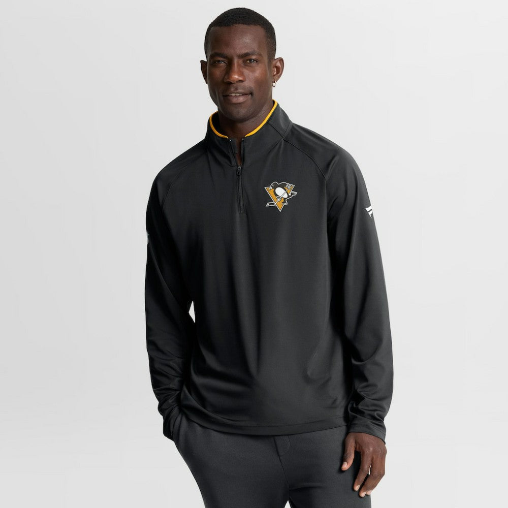 NHL Black Pittsburgh Penguins Fanatics Authentic Pro Rink Training Quarter-Zip Pullover