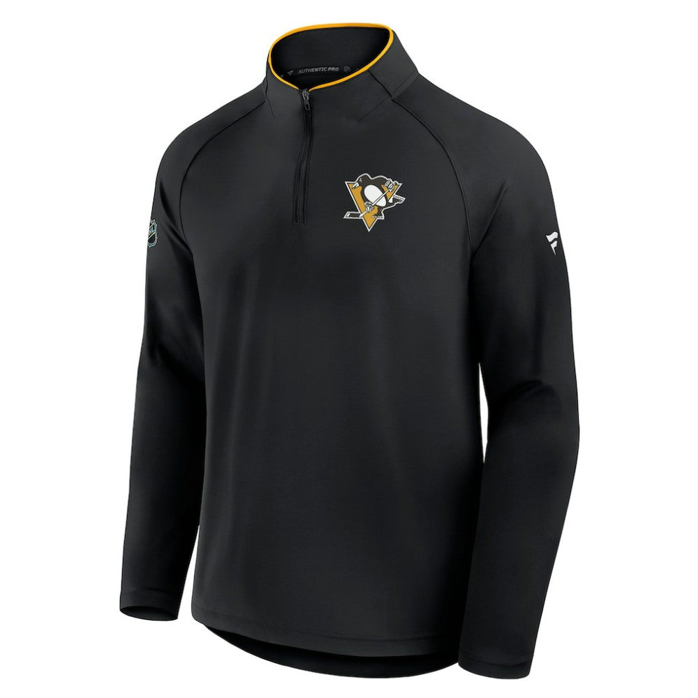 NHL Black Pittsburgh Penguins Fanatics Authentic Pro Rink Training Quarter-Zip Pullover