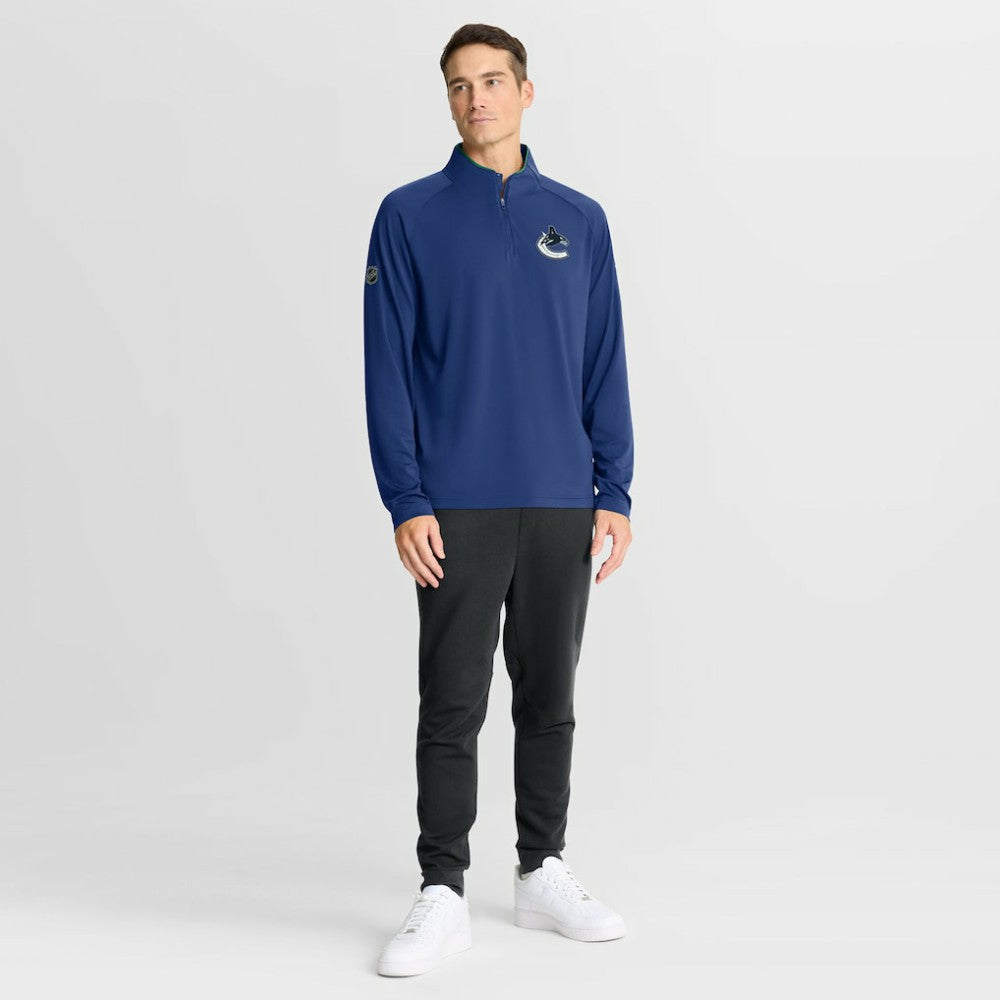 NHL Blue Vancouver Canucks Fanatics Authentic Pro Rink Training Quarter-Zip Pullover