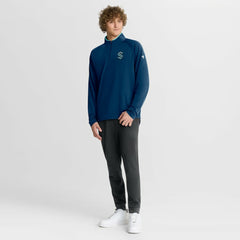 NHL Deep Sea Blue Seattle Kraken Fanatics Authentic Pro Rink Training Quarter-Zip Pullover