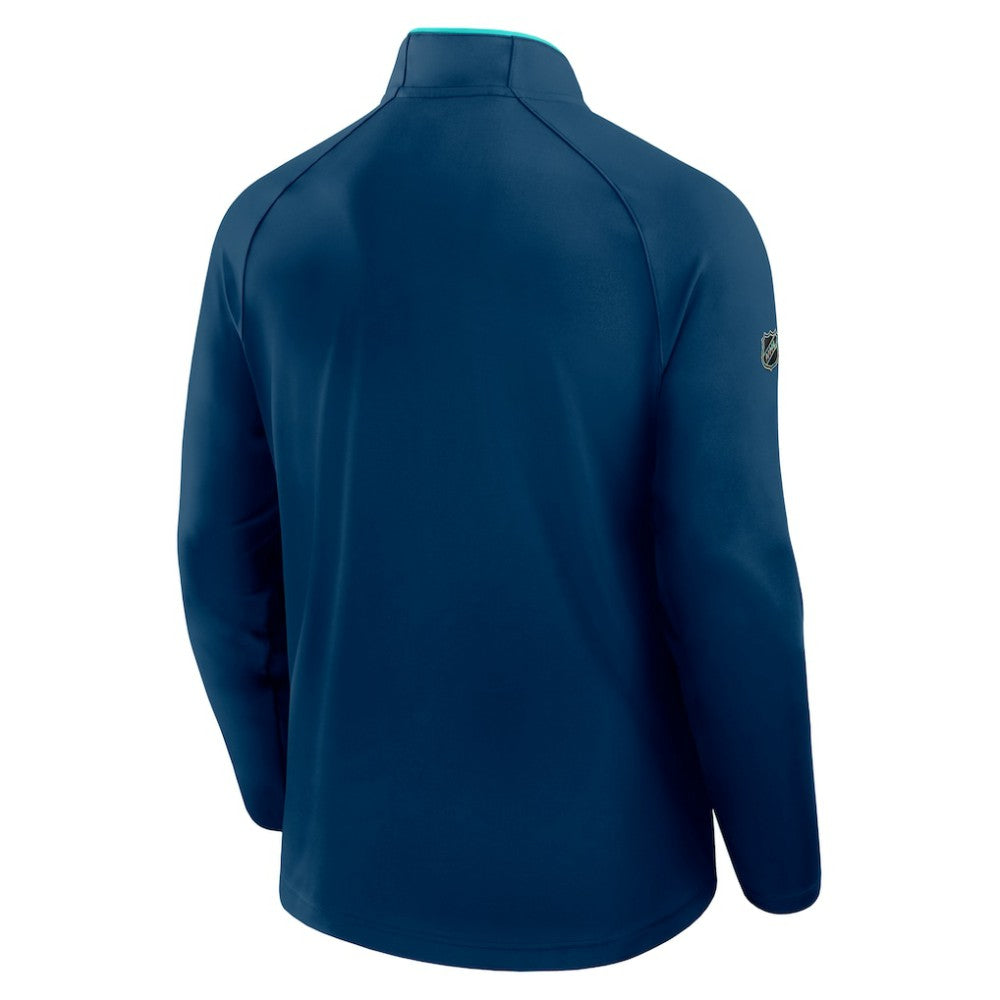 NHL Deep Sea Blue Seattle Kraken Fanatics Authentic Pro Rink Training Quarter-Zip Pullover