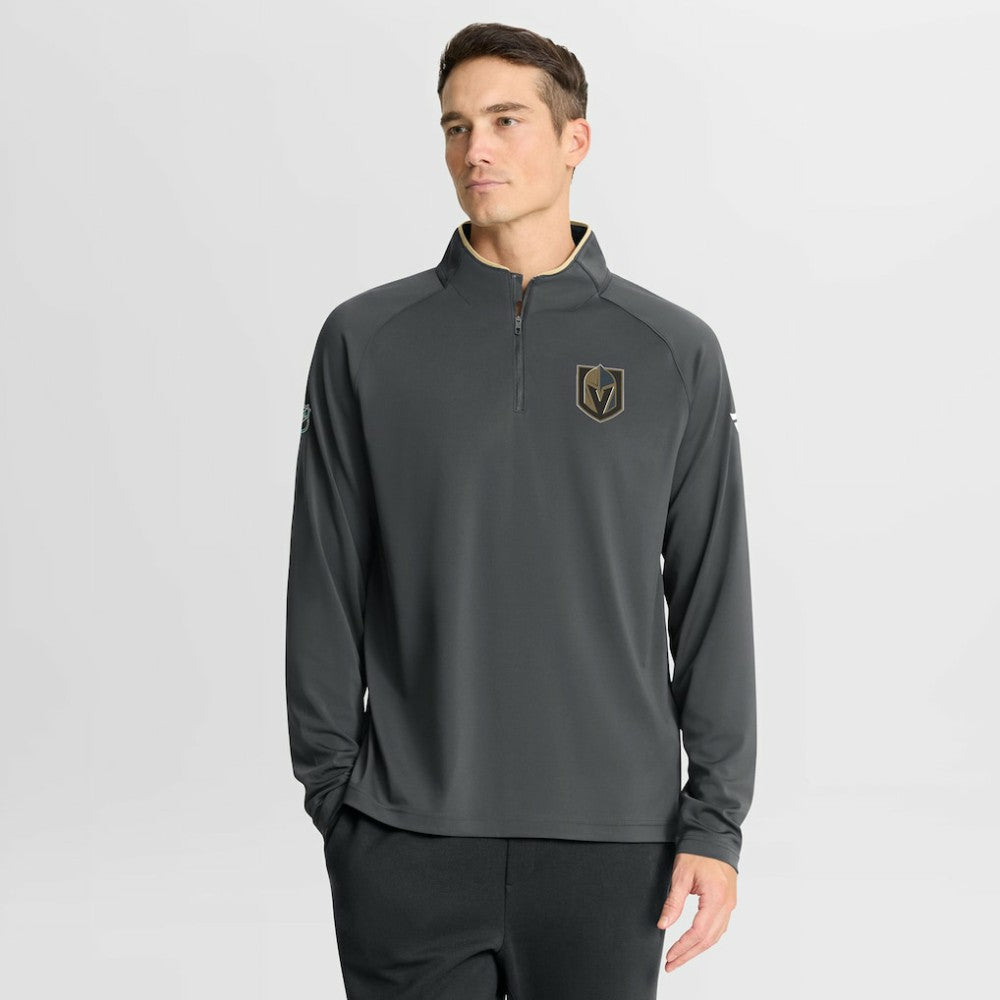 NHL Gray Vegas Golden Knights Fanatics Authentic Pro Rink Training Quarter-Zip Pullover