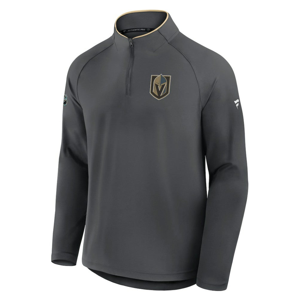 NHL Gray Vegas Golden Knights Fanatics Authentic Pro Rink Training Quarter-Zip Pullover