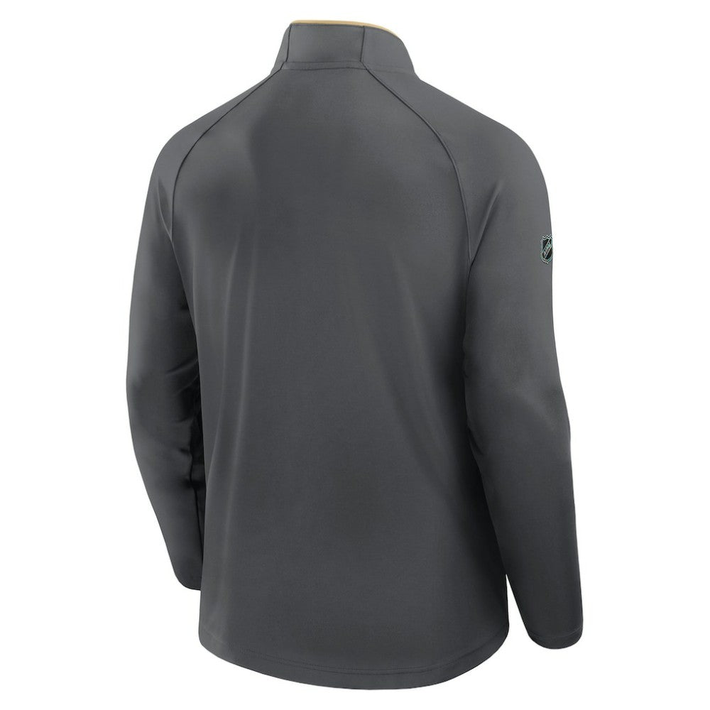 NHL Gray Vegas Golden Knights Fanatics Authentic Pro Rink Training Quarter-Zip Pullover