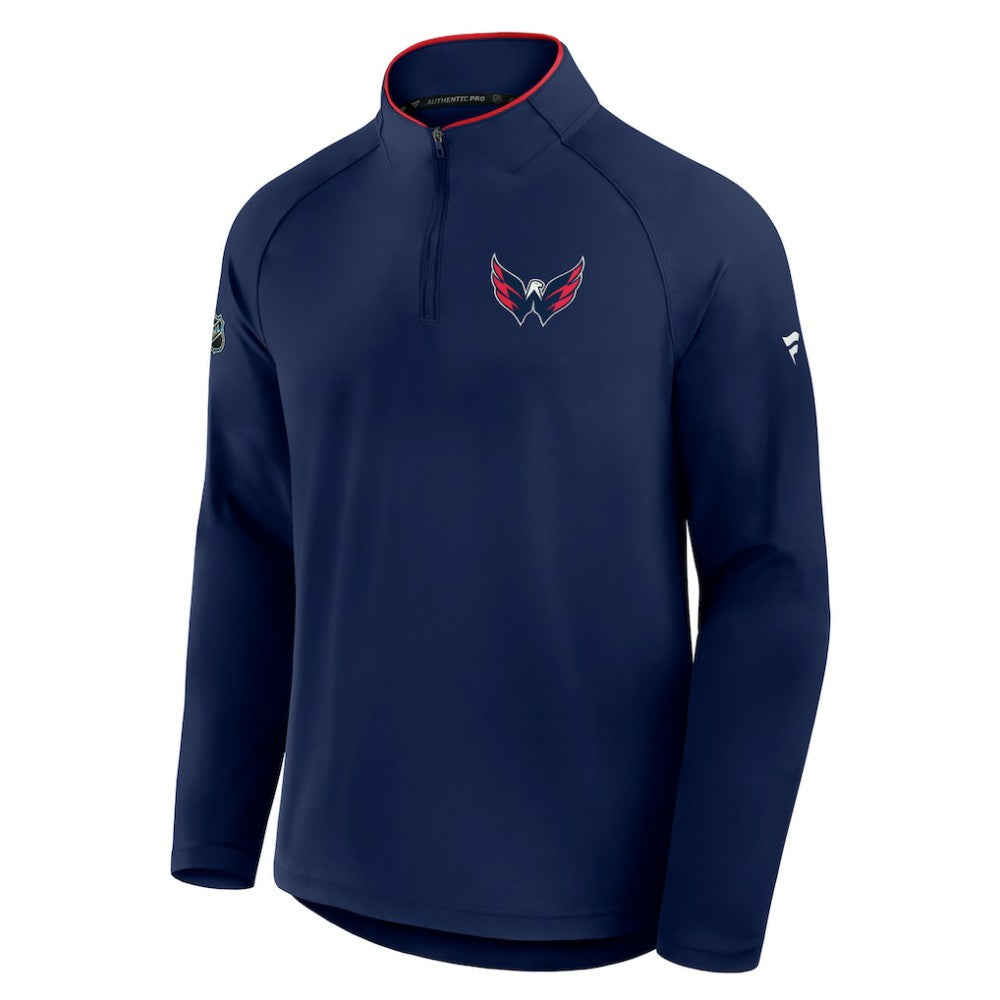 NHL Navy Washington Capitals Fanatics Authentic Pro Rink Training Quarter-Zip Pullover