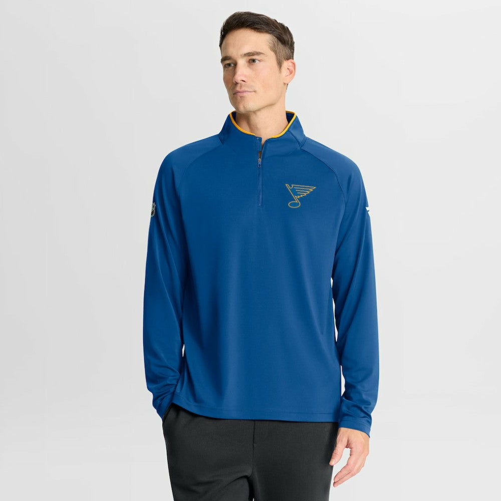 NHL Blue St. Louis Blues Fanatics Authentic Pro Rink Training Quarter-Zip Pullover