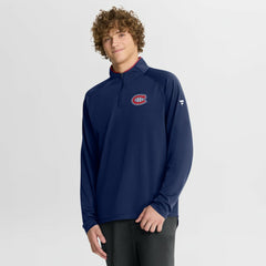 NHL Navy Montreal Canadiens Fanatics Authentic Pro Rink Training Quarter-Zip Pullover