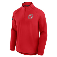 NHL Red New Jersey Devils Fanatics Authentic Pro Rink Training Quarter-Zip Pullover