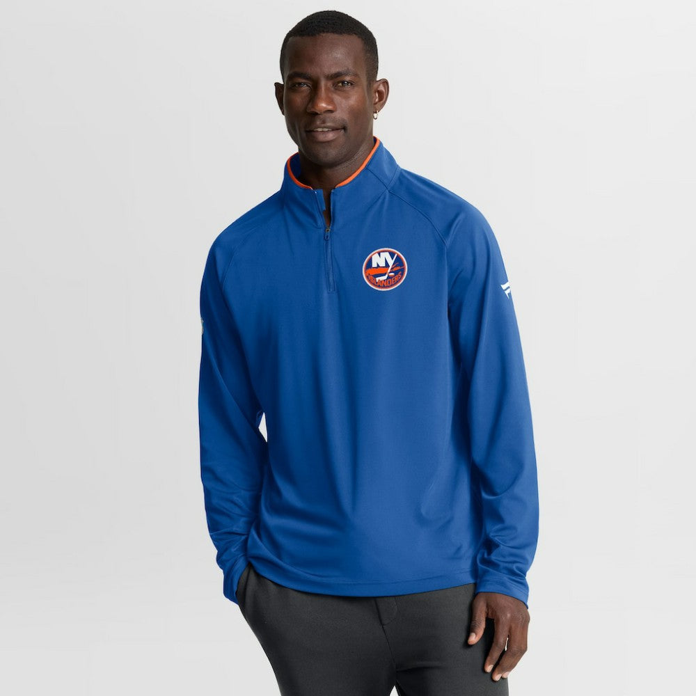 NHL Royal New York Islanders Fanatics Authentic Pro Rink Training Quarter-Zip Pullover