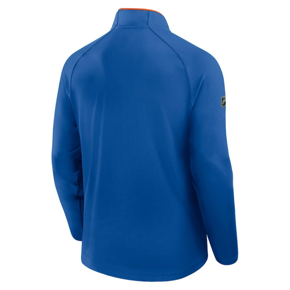 NHL Royal New York Islanders Fanatics Authentic Pro Rink Training Quarter-Zip Pullover