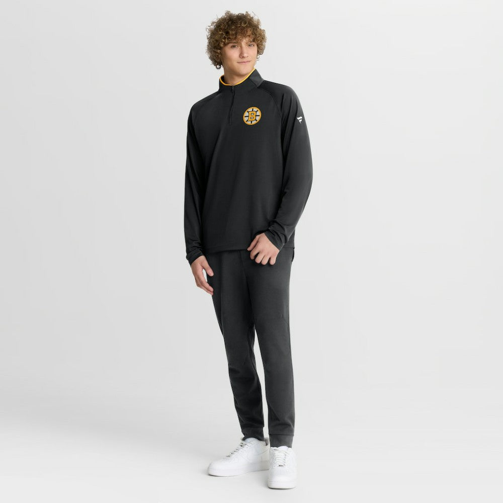 NHL Black Boston Bruins Fanatics Authentic Pro Rink Training Quarter-Zip Pullover