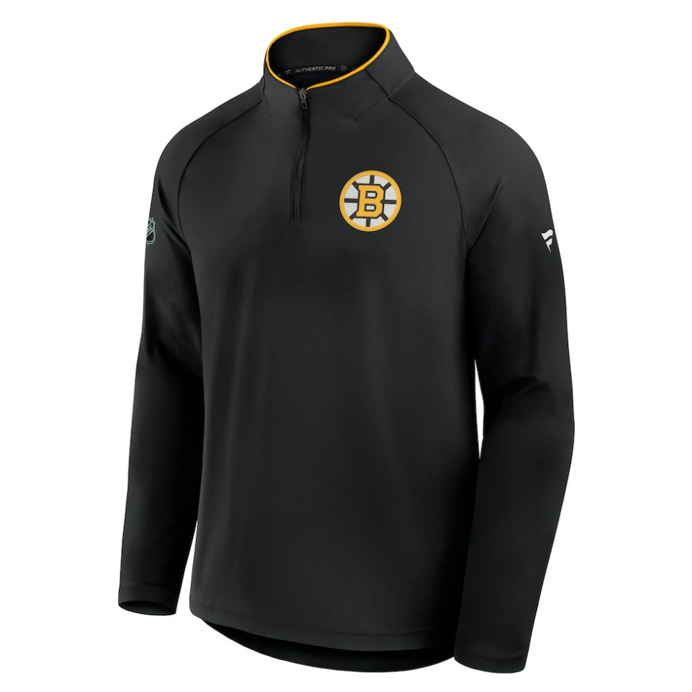 NHL Black Boston Bruins Fanatics Authentic Pro Rink Training Quarter-Zip Pullover