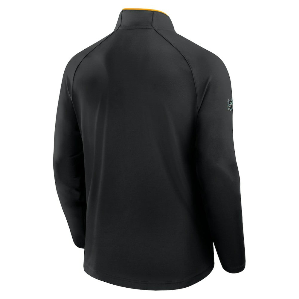 NHL Black Boston Bruins Fanatics Authentic Pro Rink Training Quarter-Zip Pullover