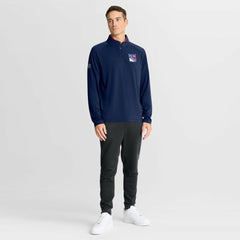 NHL Navy New York Rangers Fanatics Authentic Pro Rink Training Quarter-Zip Pullover