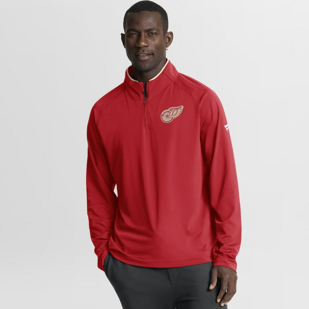 NHL Red Detroit Red Wings Fanatics Authentic Pro Rink Training Centennial Raglan Quarter-Zip Pullover