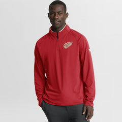 NHL Red Detroit Red Wings Fanatics Authentic Pro Rink Training Centennial Raglan Quarter-Zip Pullover