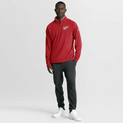 NHL Red Detroit Red Wings Fanatics Authentic Pro Rink Training Centennial Raglan Quarter-Zip Pullover