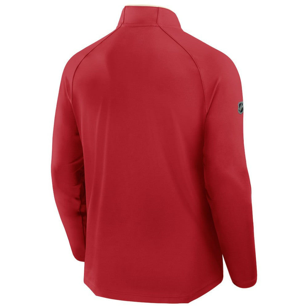 NHL Red Detroit Red Wings Fanatics Authentic Pro Rink Training Centennial Raglan Quarter-Zip Pullover