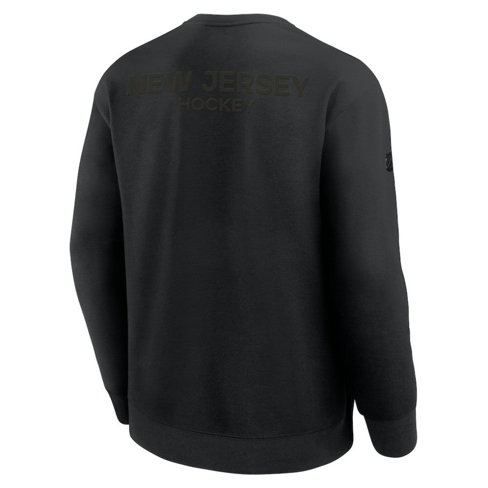 NHL Black New Jersey Devils Fanatics Authentic Pro Road Tri-Blend Sweatshirt
