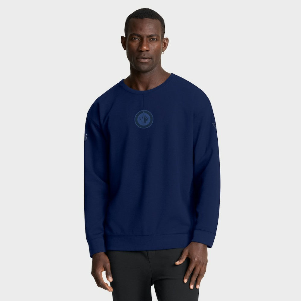NHL Navy Winnipeg Jets Fanatics Authentic Pro Road Tri-Blend Sweatshirt