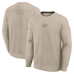 NHL Tan Minnesota Wild Fanatics Authentic Pro Road Tri-Blend Sweatshirt