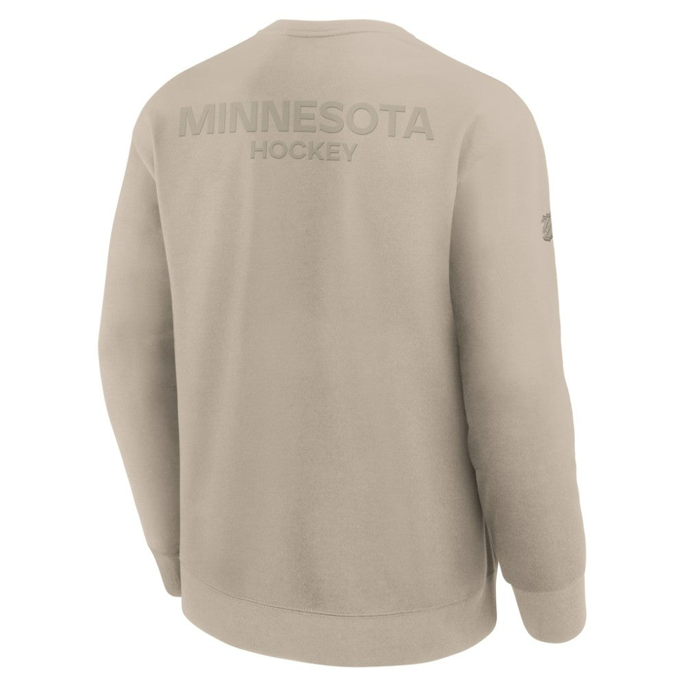 NHL Tan Minnesota Wild Fanatics Authentic Pro Road Tri-Blend Sweatshirt