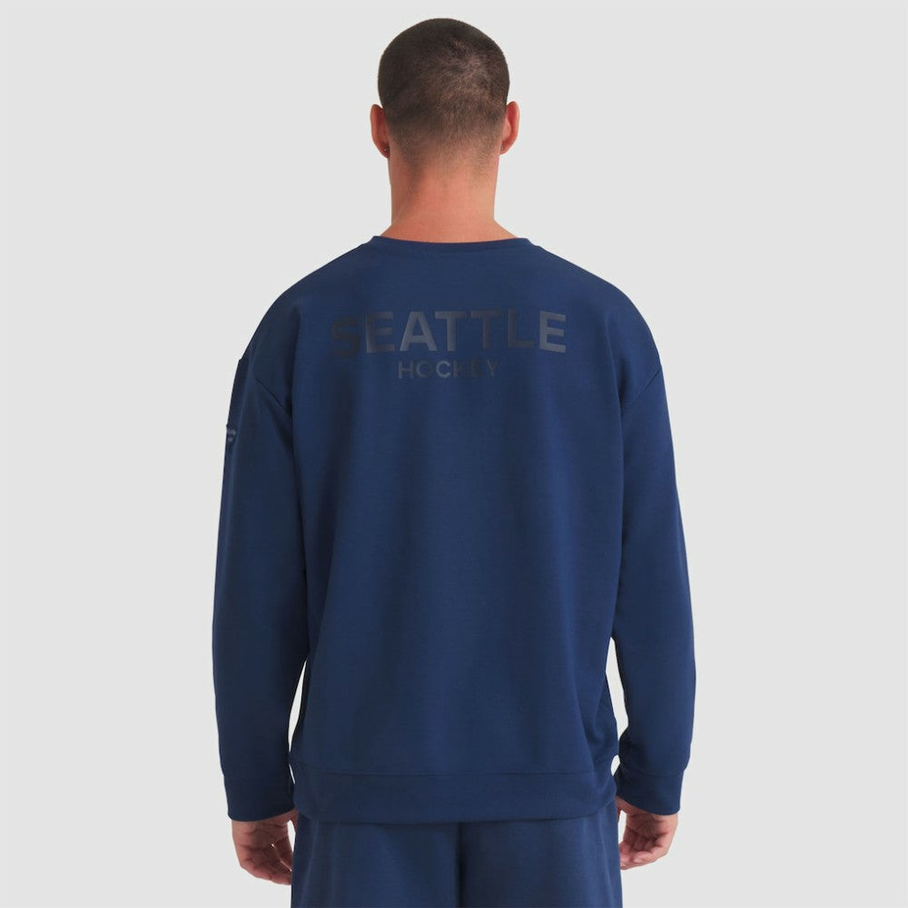 NHL Deep Sea Blue Seattle Kraken Fanatics Authentic Pro Road Tri-Blend Sweatshirt