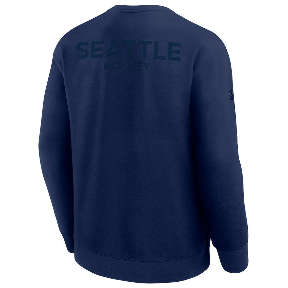 NHL Deep Sea Blue Seattle Kraken Fanatics Authentic Pro Road Tri-Blend Sweatshirt