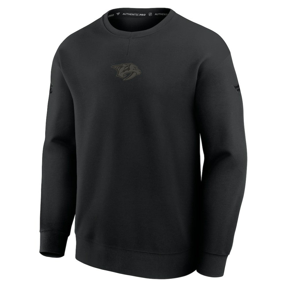 NHL Black Nashville Predators Fanatics Authentic Pro Road Tri-Blend Sweatshirt