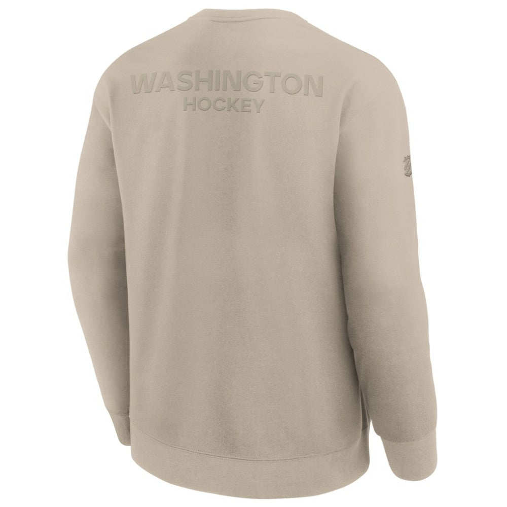NHL Tan Washington Capitals Fanatics Authentic Pro Road Tri-Blend Sweatshirt