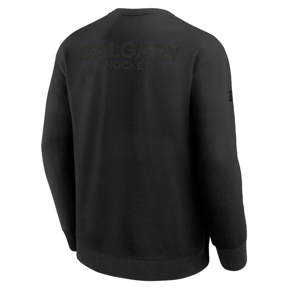 NHL Black Calgary Flames Fanatics Authentic Pro Road Tri-Blend Sweatshirt