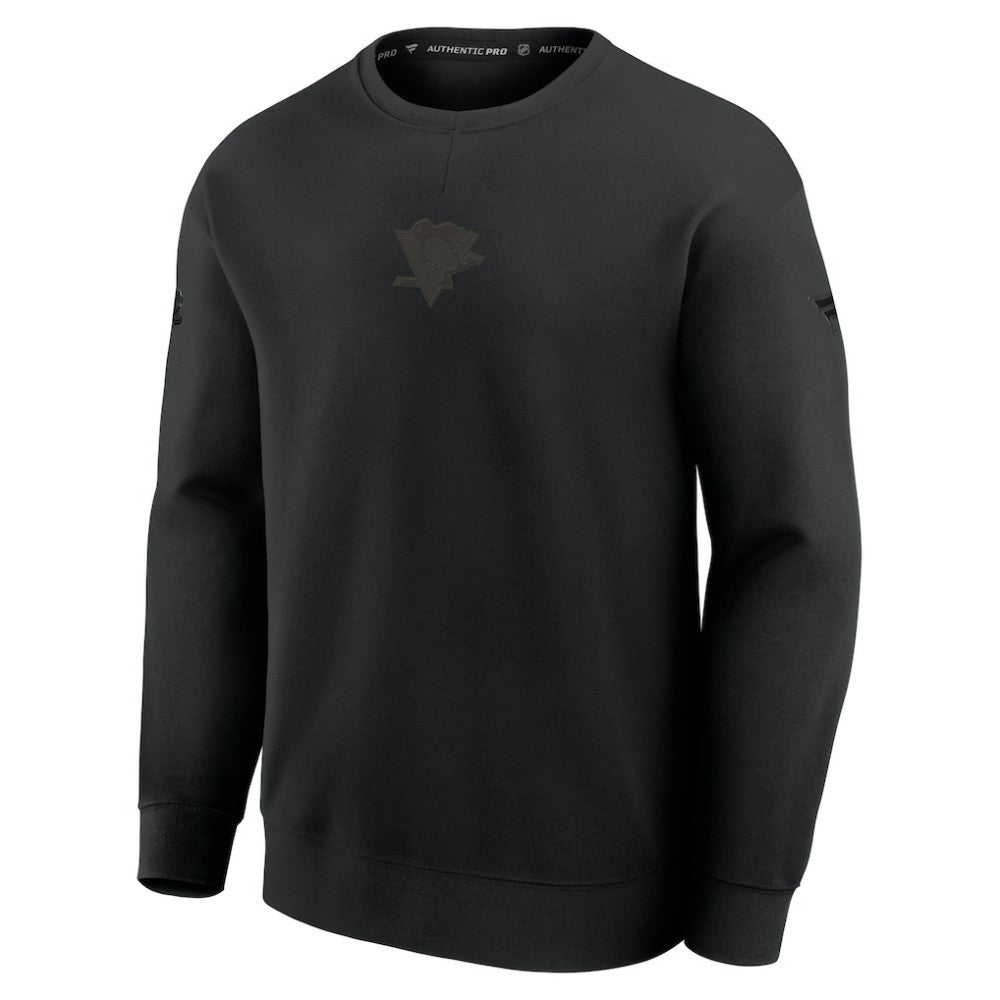 NHL Black Pittsburgh Penguins Fanatics Authentic Pro Road Tri-Blend Sweatshirt
