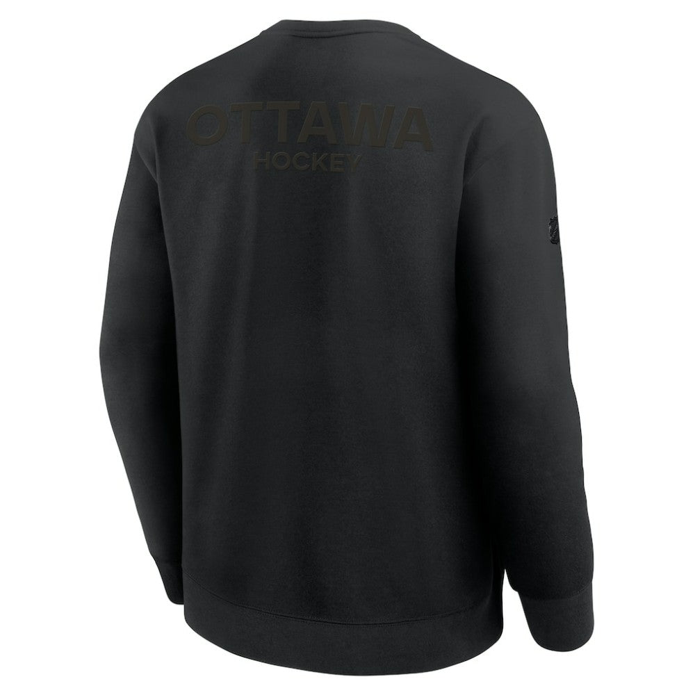 NHL Black Ottawa Senators Fanatics Authentic Pro Road Tri-Blend Sweatshirt