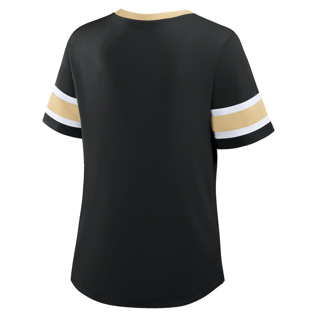 Women's Redzone Draw Play Athena Lace-Up T-Shirt - New Orleans Saints
