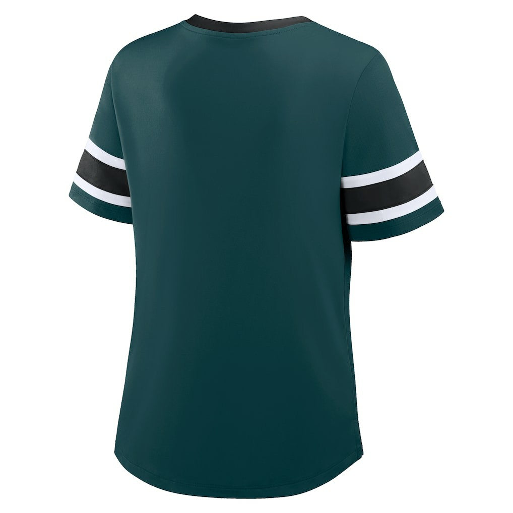 Women's Redzone Draw Play Athena Lace-Up T-Shirt - Philadelphia Eagles