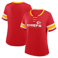 Women's Redzone Draw Play Athena Lace-Up T-Shirt - Kansas City Chiefs