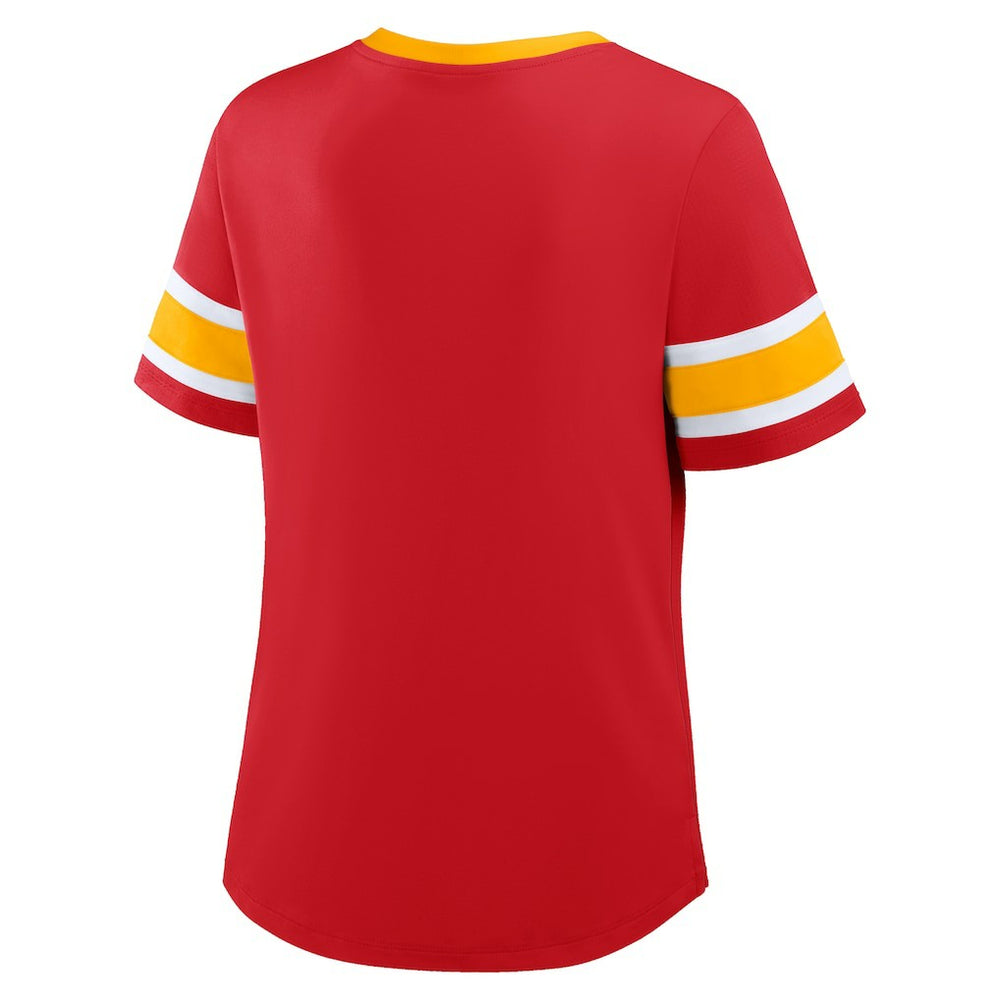 Women's Redzone Draw Play Athena Lace-Up T-Shirt - Kansas City Chiefs