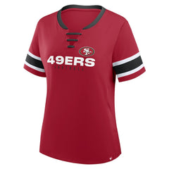 Women's Redzone Draw Play Athena Lace-Up T-Shirt - San Francisco 49ers