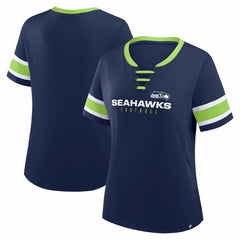 Women's Redzone Draw Play Athena Lace-Up T-Shirt - Seattle Seahawks