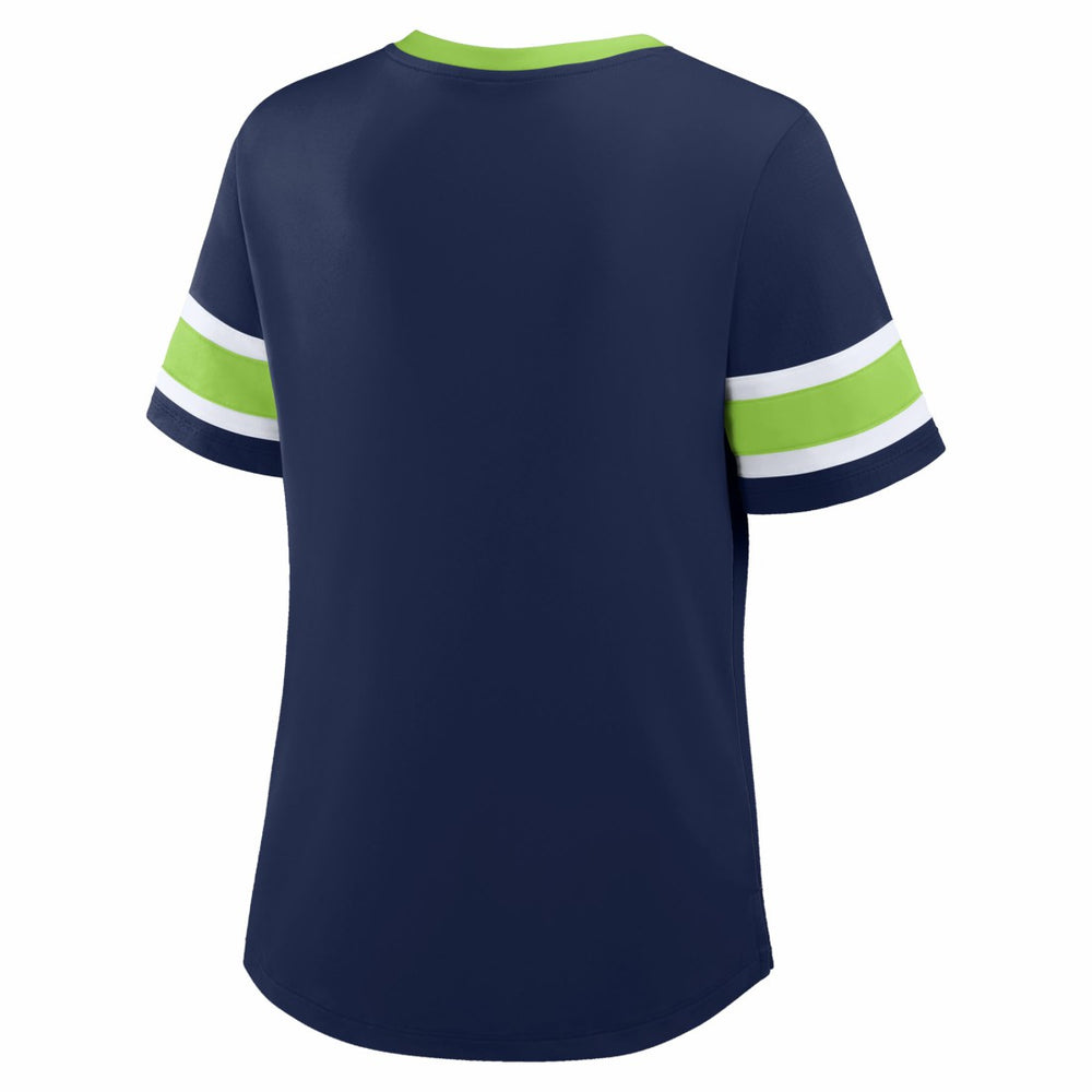 Women's Redzone Draw Play Athena Lace-Up T-Shirt - Seattle Seahawks