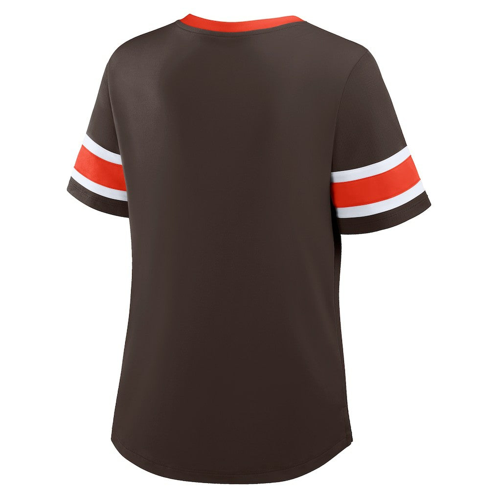 Women's Redzone Draw Play Athena Lace-Up T-Shirt - Cleveland Browns