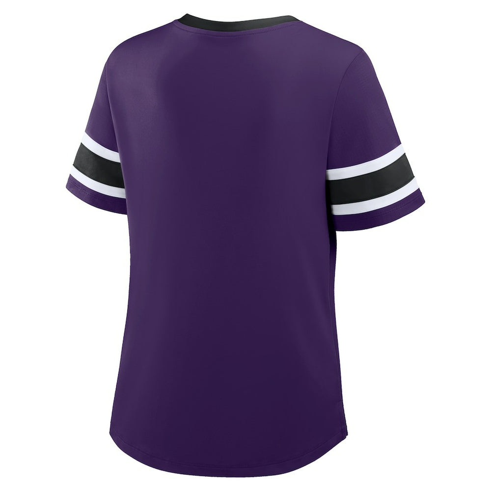Women's Redzone Draw Play Athena Lace-Up T-Shirt - Baltimore Ravens