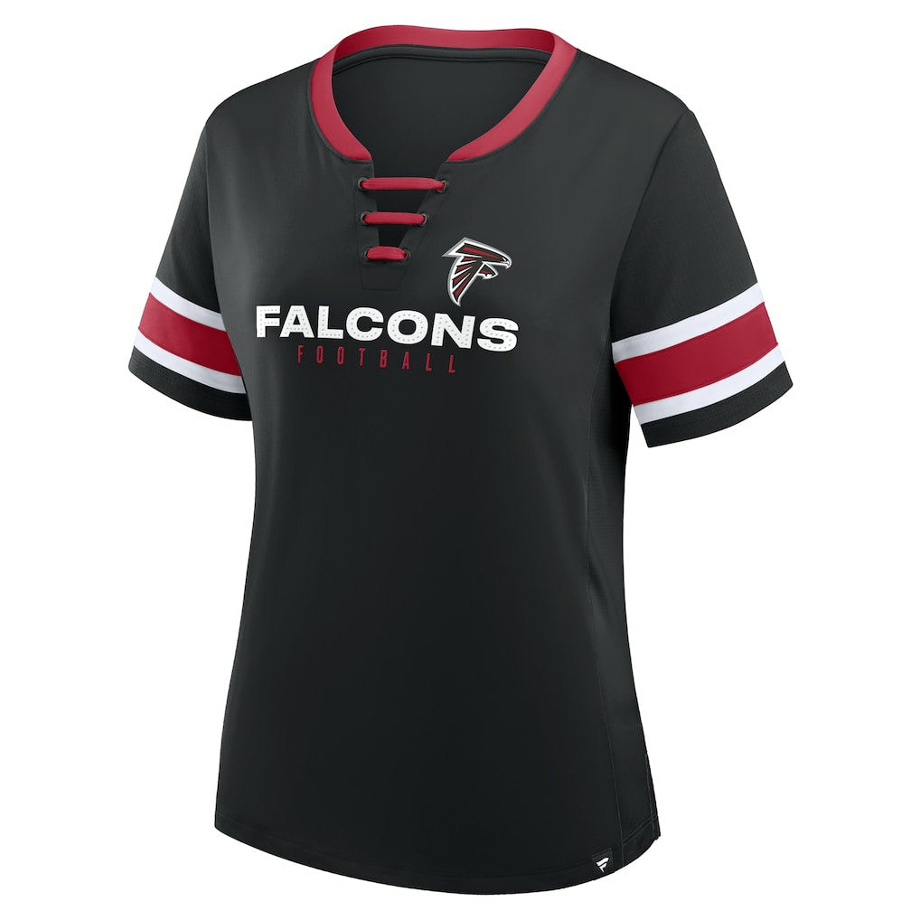 Women's Redzone Draw Play Athena Lace-Up T-Shirt - Atlanta Falcons