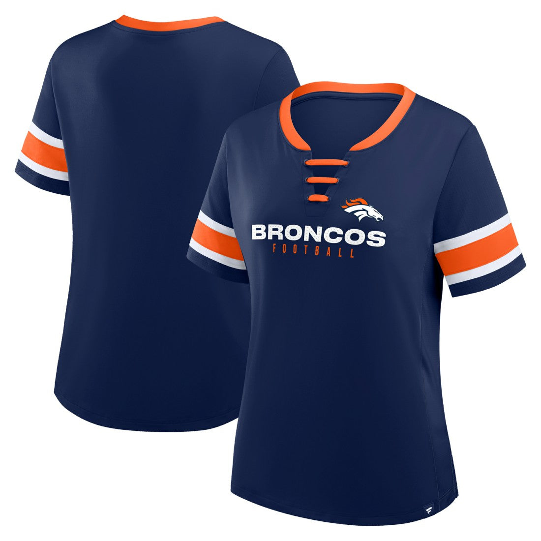 Women's Redzone Draw Play Athena Lace-Up T-Shirt - Denver Broncos