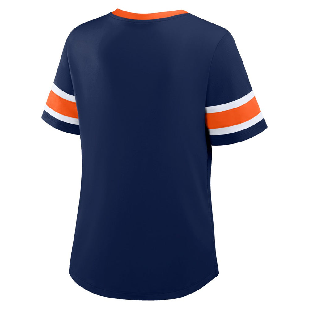 Women's Redzone Draw Play Athena Lace-Up T-Shirt - Denver Broncos